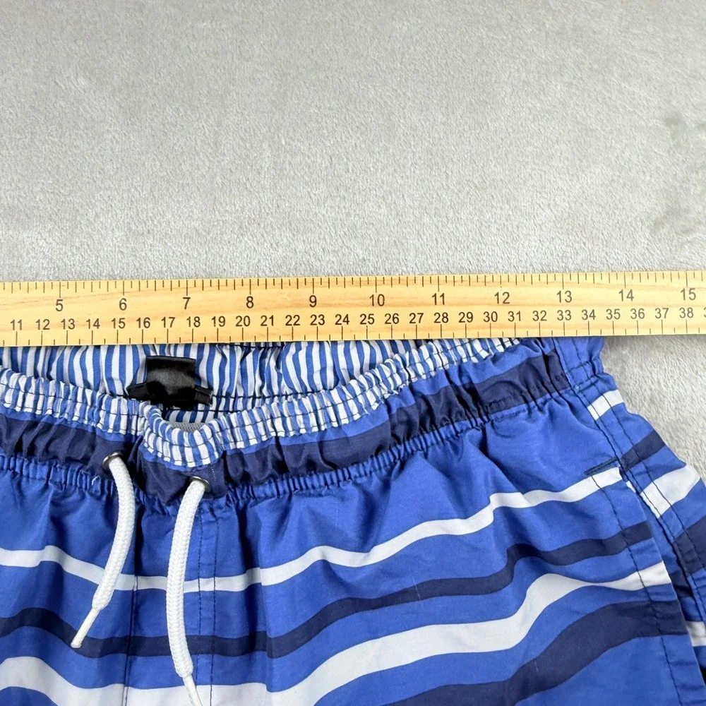 Livergy Men's Blue White Striped Swim Trunks Size Medium Board Shorts Beachwear